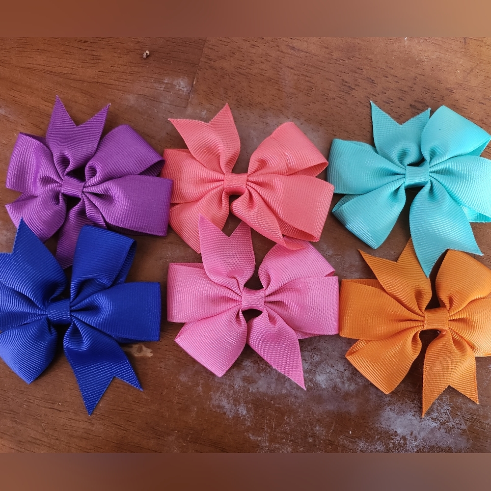 Bow clips (set of 6 - Brights)